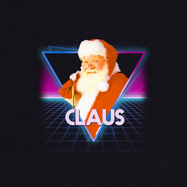 Santa Claus Christmas Retro 80s Neon Landscape by Bevatron